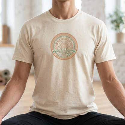 Topographic Lotus Pose Mandala T-Shirt