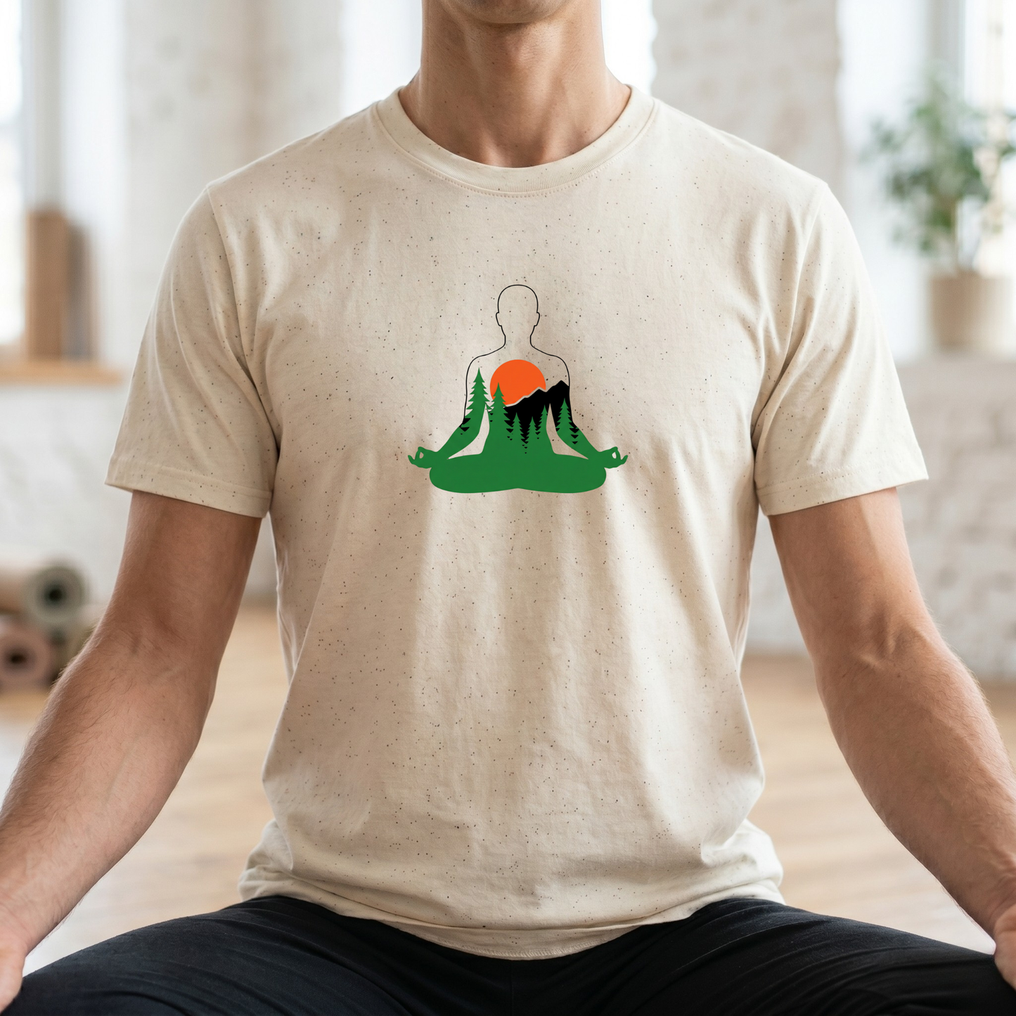 Forest and Mountains Lotus Pose T-Shirt