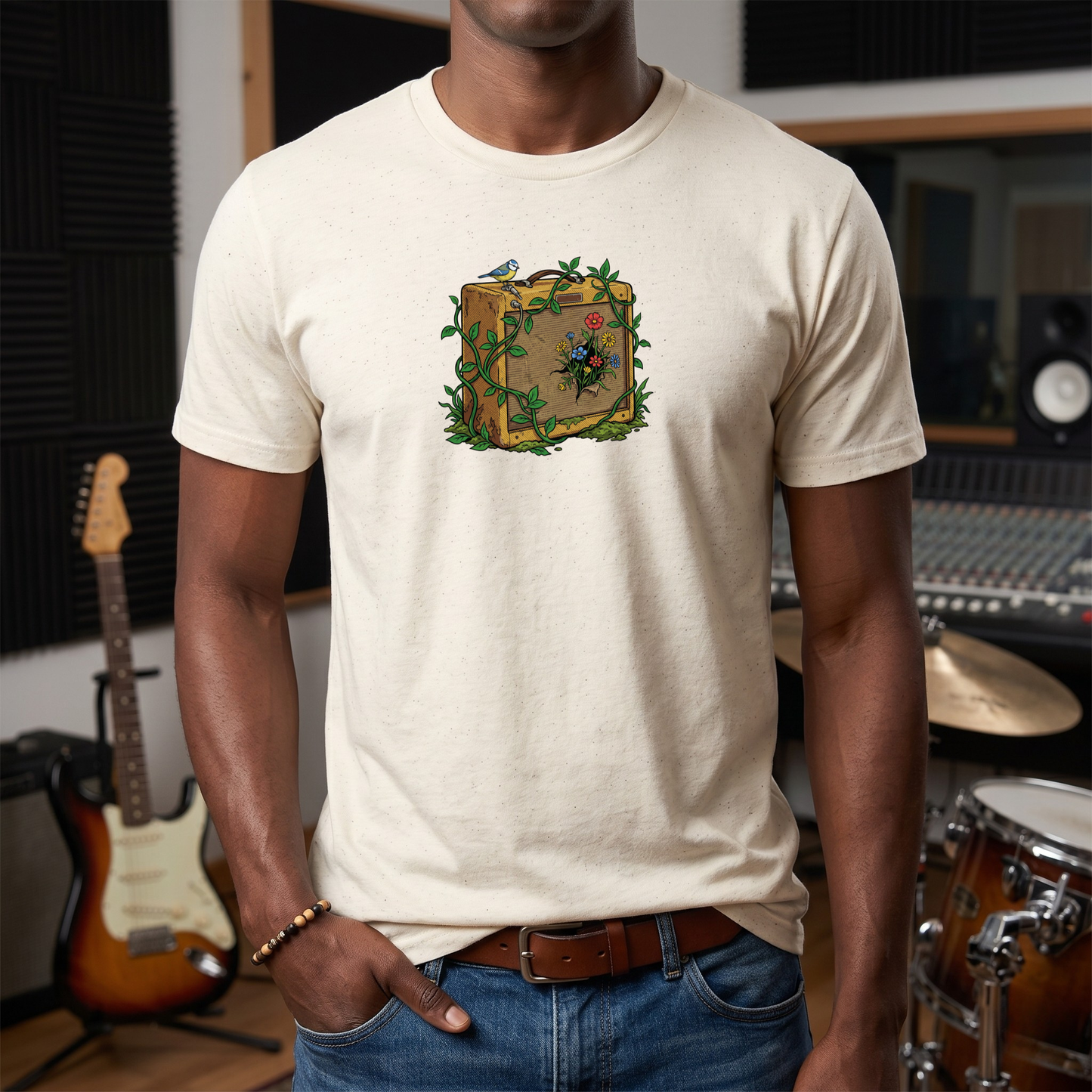 Bird and Flowers Amp T-Shirt