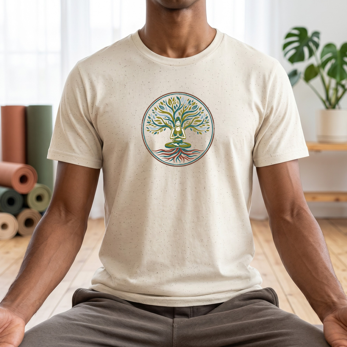 Calm Earthy Lotus Pose T-Shirt