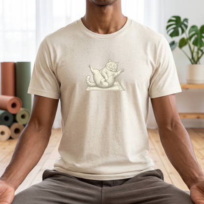 Black & White Clumsy Yoga Cat T-Shirt