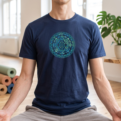 Watercolor Teal Mandala T-Shirt
