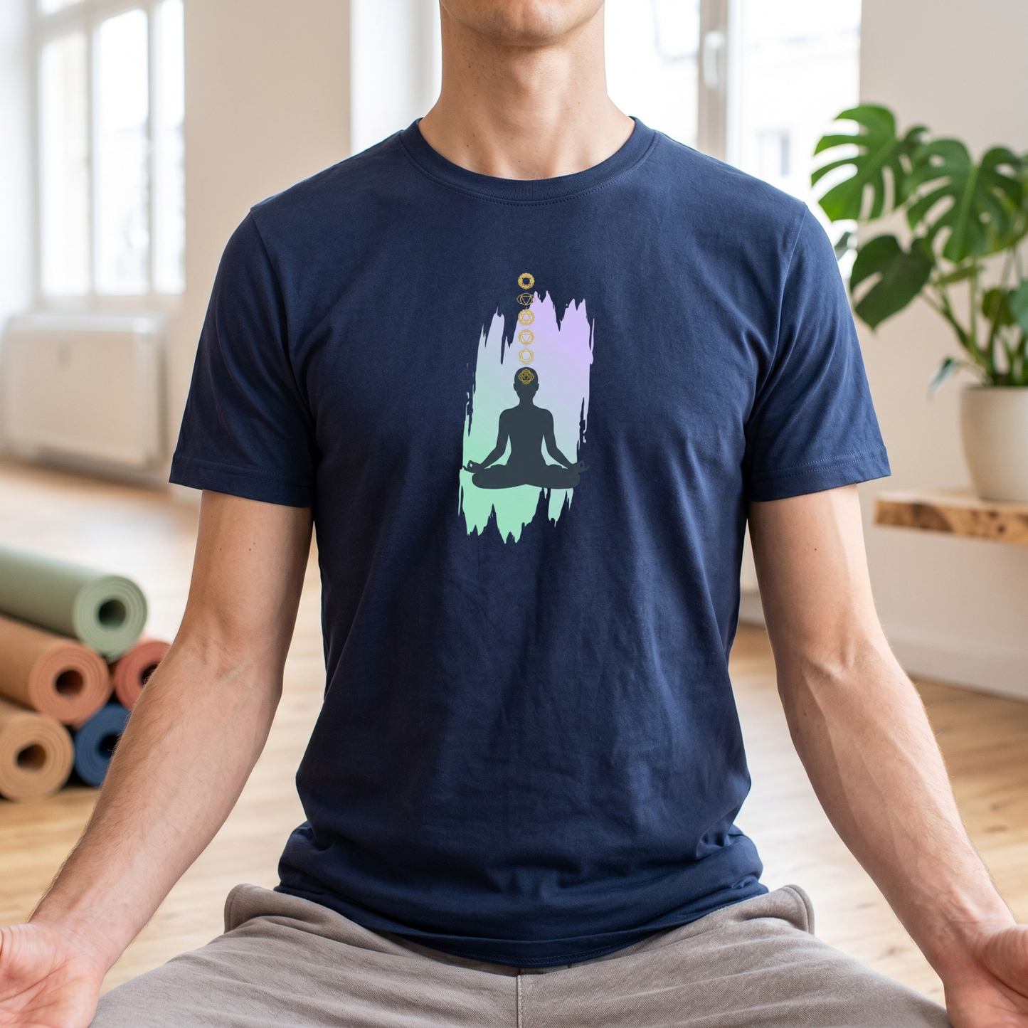 Paint Lotus Pose Chakras T-Shirt
