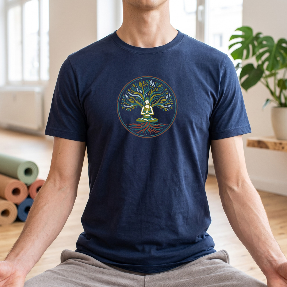 Calm Earthy Lotus Pose T-Shirt