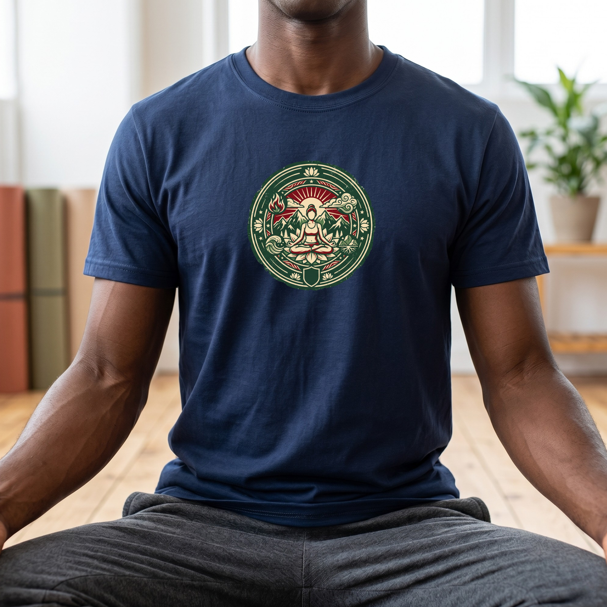 Vintage Four Elements Yoga Pose Badge T-Shirt