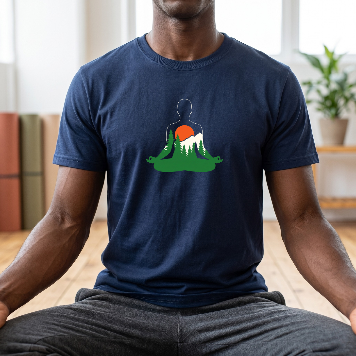 Forest and Mountains Lotus Pose T-Shirt