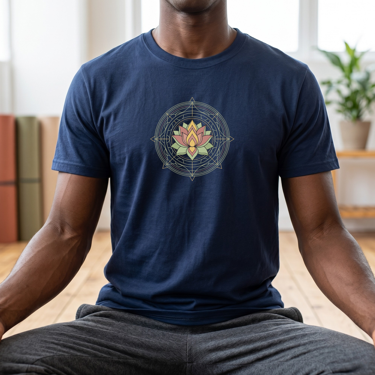 Geometric Lotus Flower T-Shirt