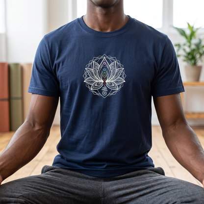 Line Art Chakra Lotus Flower T-Shirt