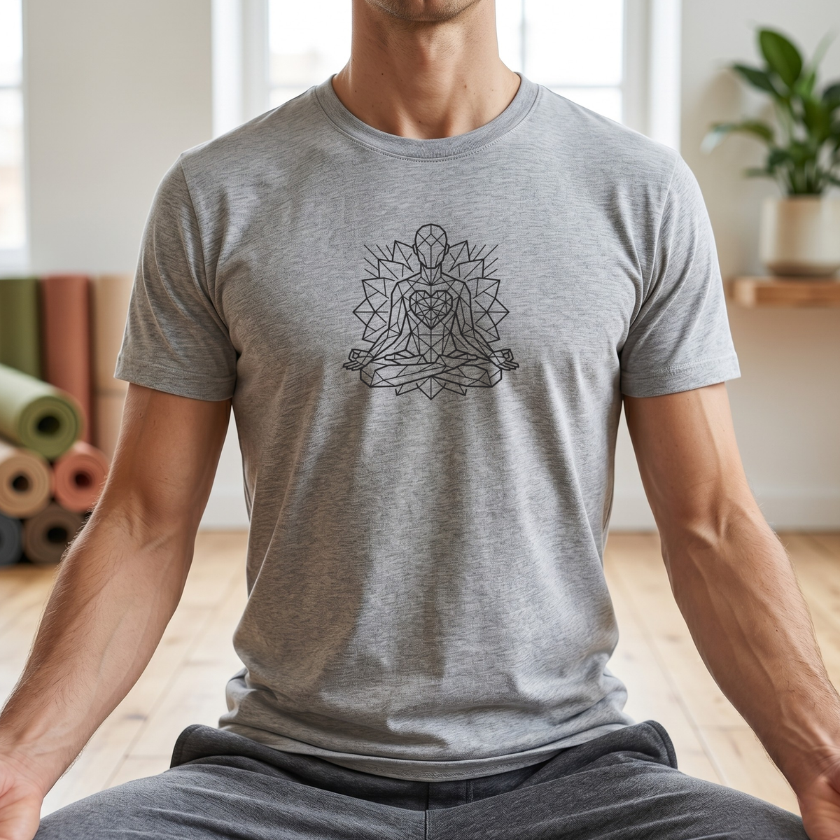 Polygon Heart Lotus Pose T-Shirt
