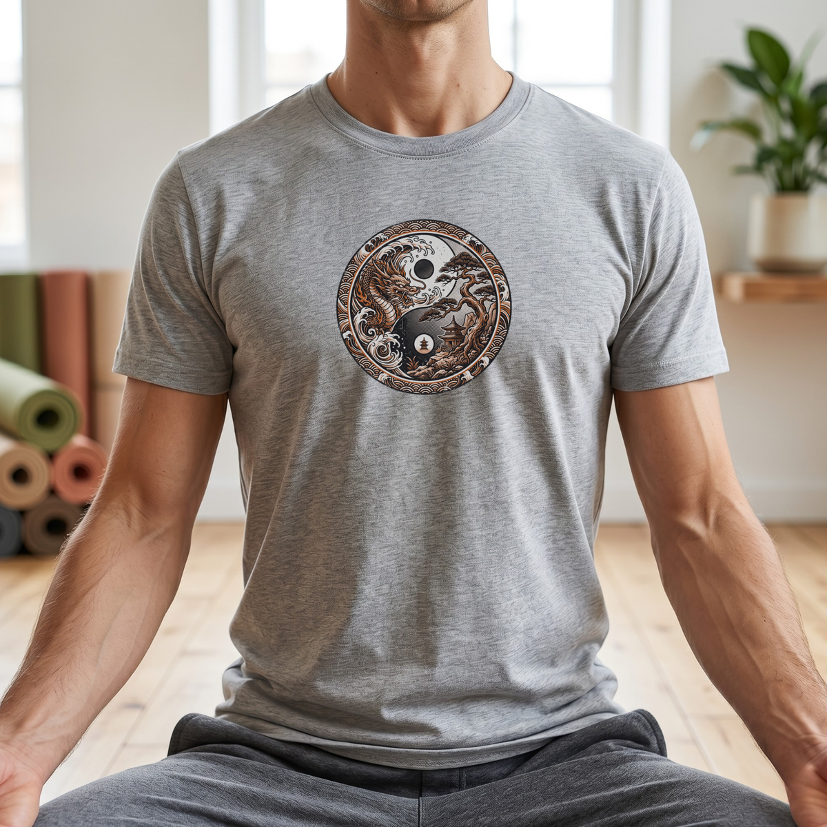 Dragon and Bonsai Yin Yang T-Shirt