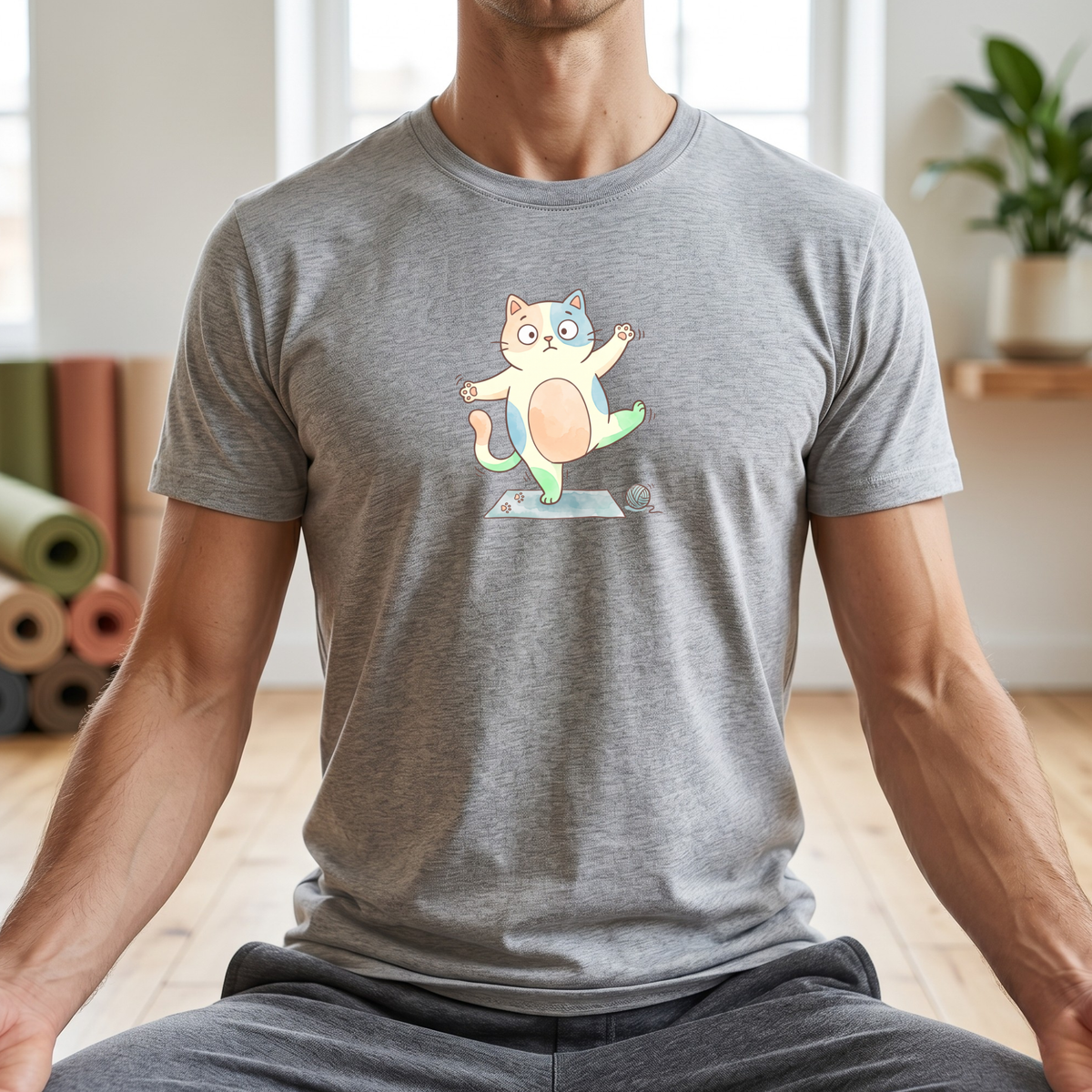 Watercolor Balancing Kitten T-Shirt
