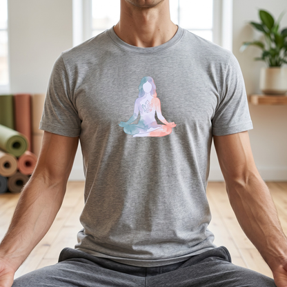 Watercolor Crystal Lotus Pose T-Shirt