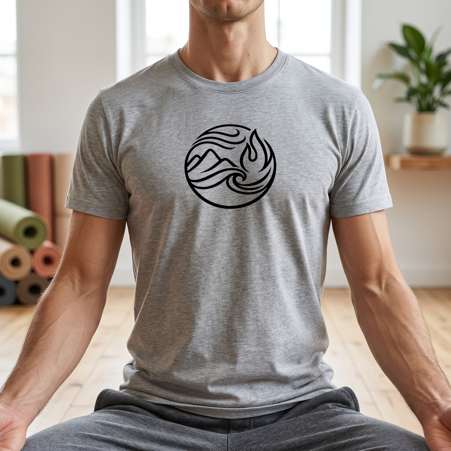 Line Art Four Elements Circle T-Shirt