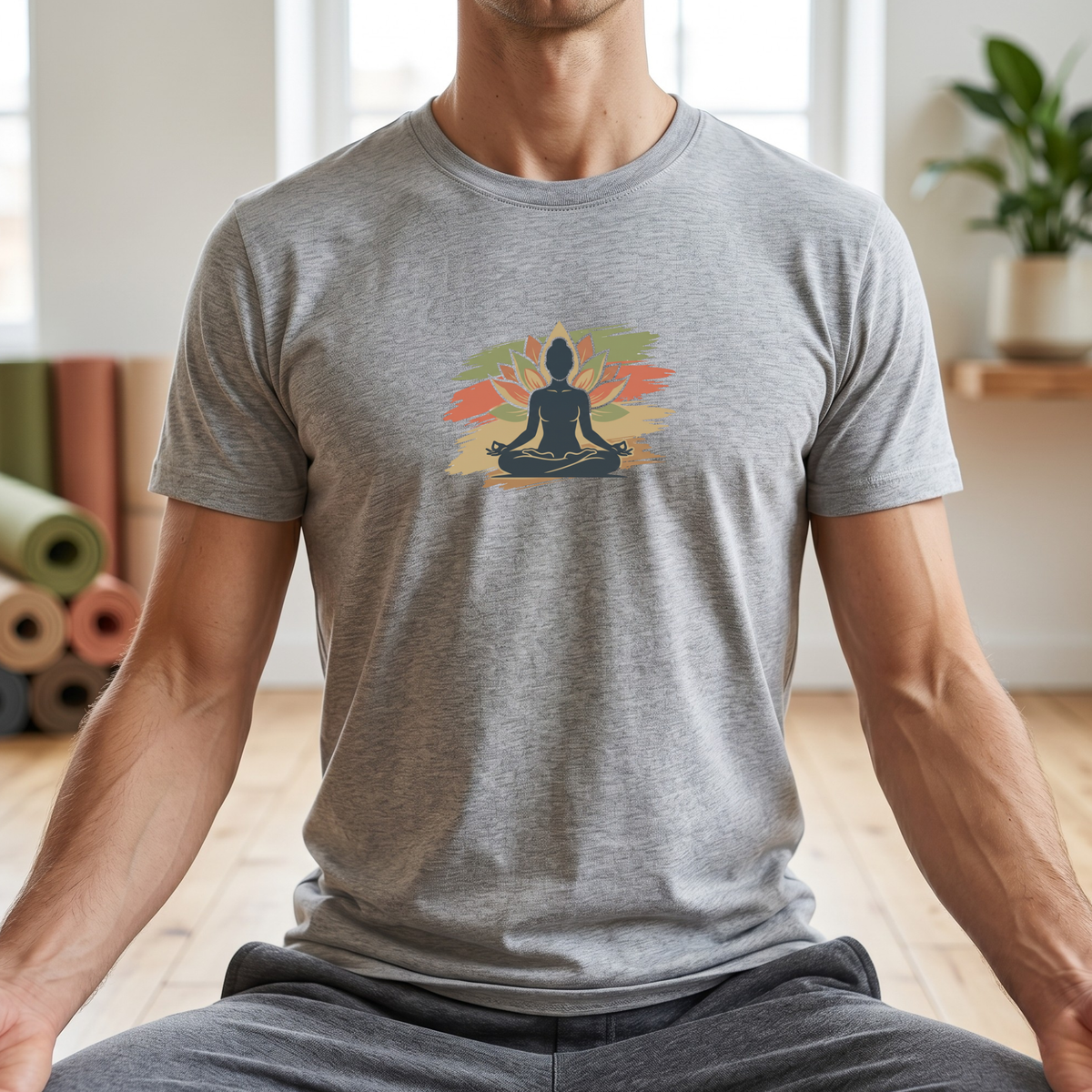 Earthy Brushstroke Lotus T-Shirt