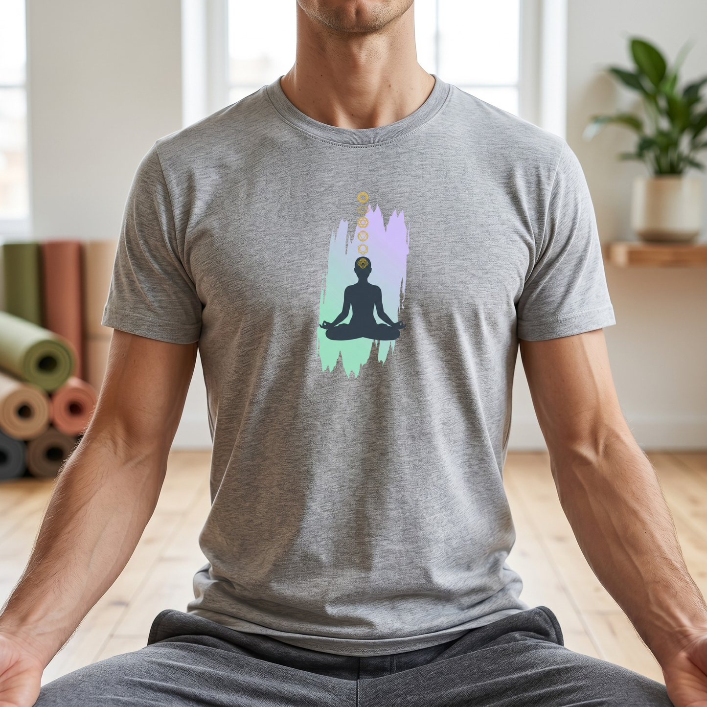 Paint Lotus Pose Chakras T-Shirt