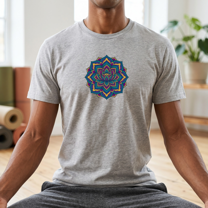 Deep Teal Floral Mandala T-Shirt