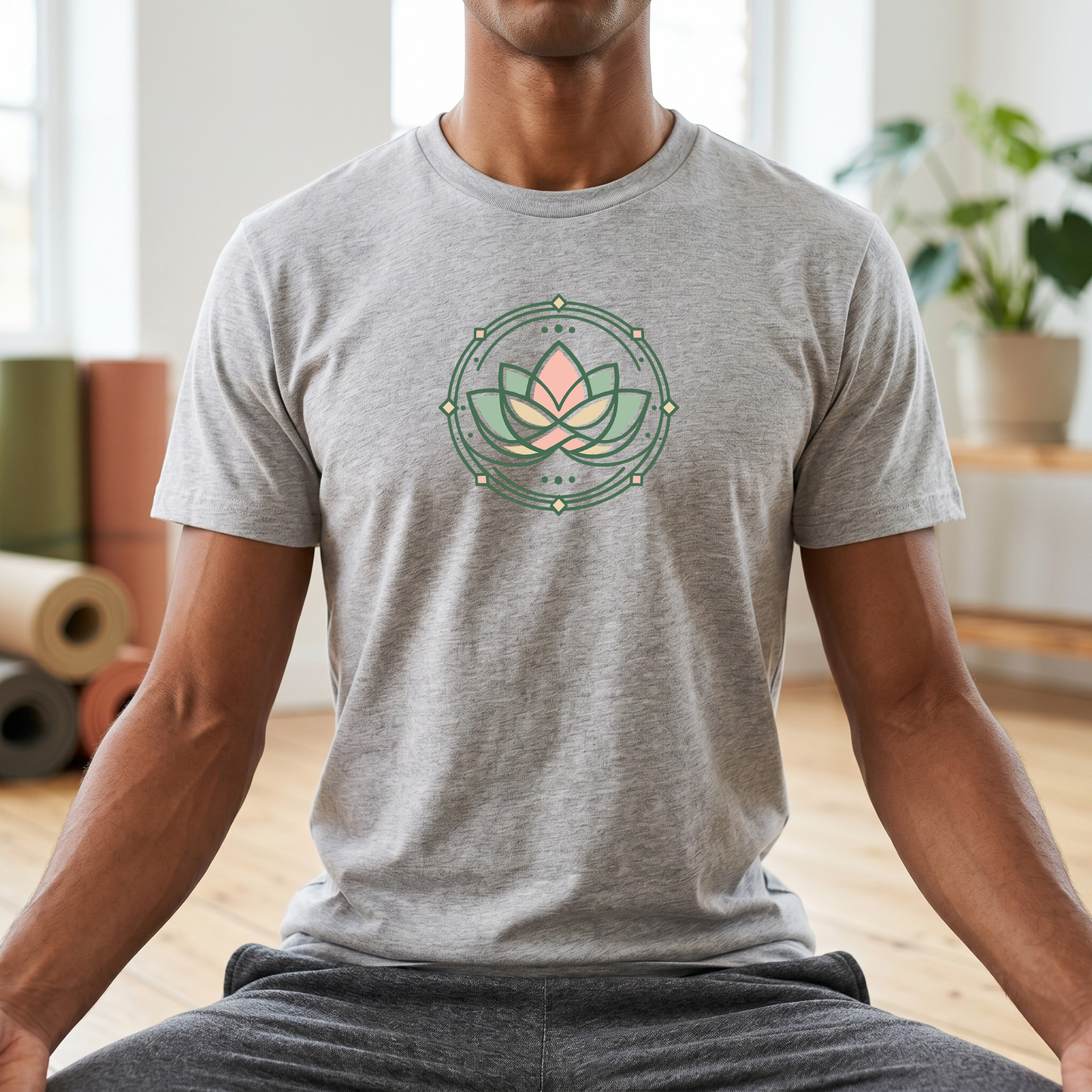Pastel Geometric Lotus Flower T-Shirt