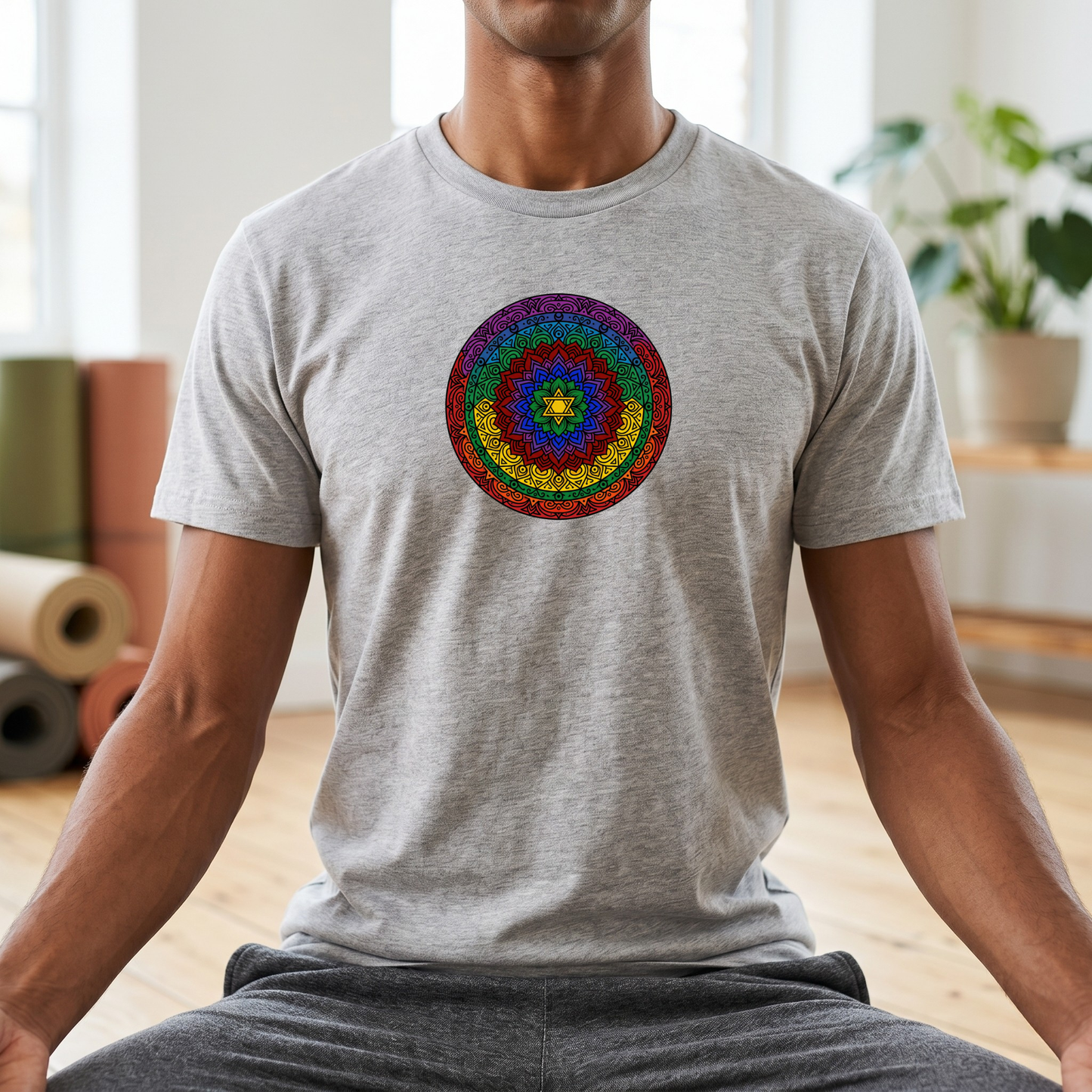 Vibrant Chakra Star Mandala T-Shirt