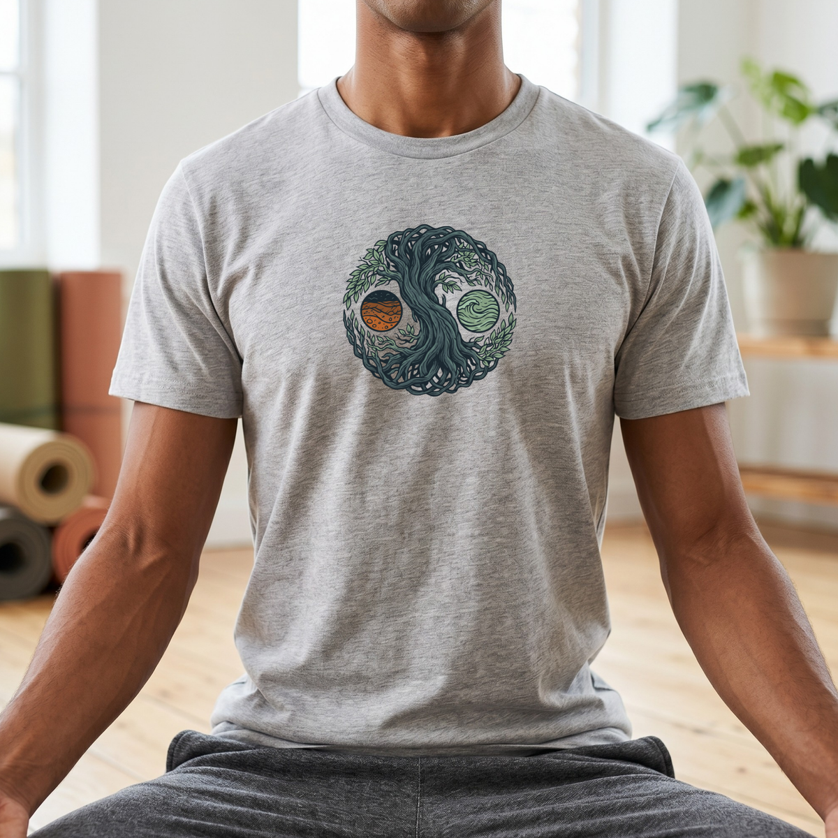 Earth and Water Tree Yin Yang T-Shirt