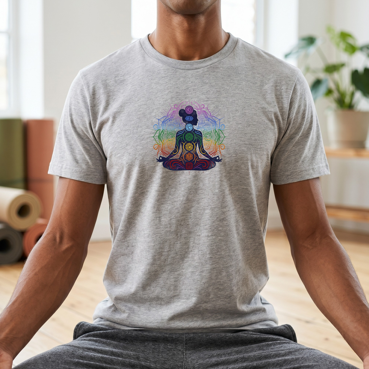 Vibrant Chakra Lotus Pose T-Shirt