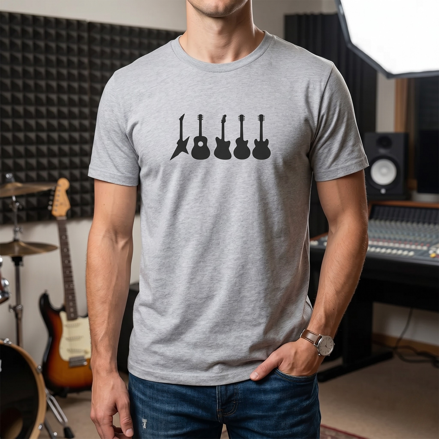 Guitar Types Silhouette T-Shirt
