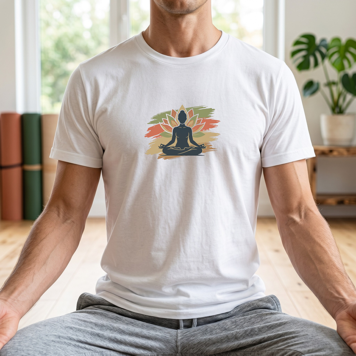 Earthy Brushstroke Lotus T-Shirt