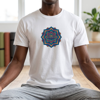 Deep Teal Floral Mandala T-Shirt