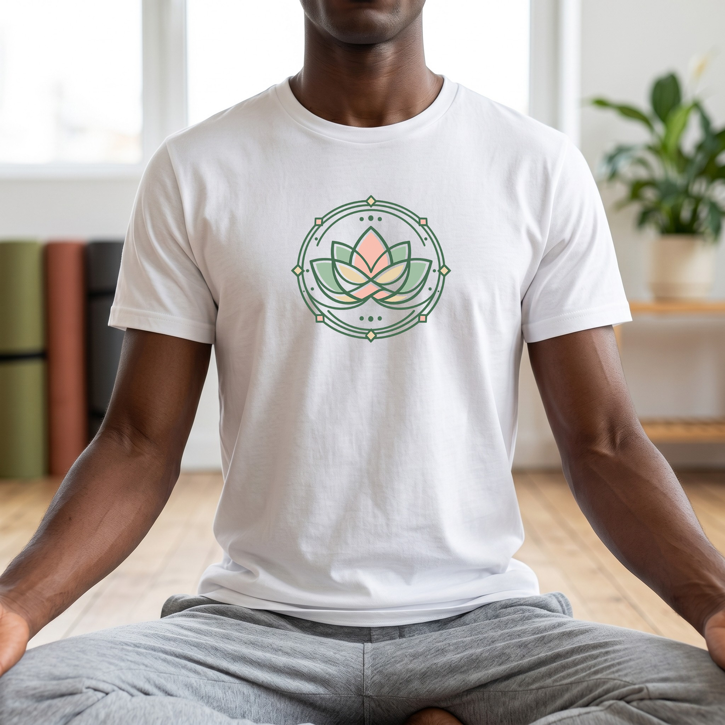 Pastel Geometric Lotus Flower T-Shirt