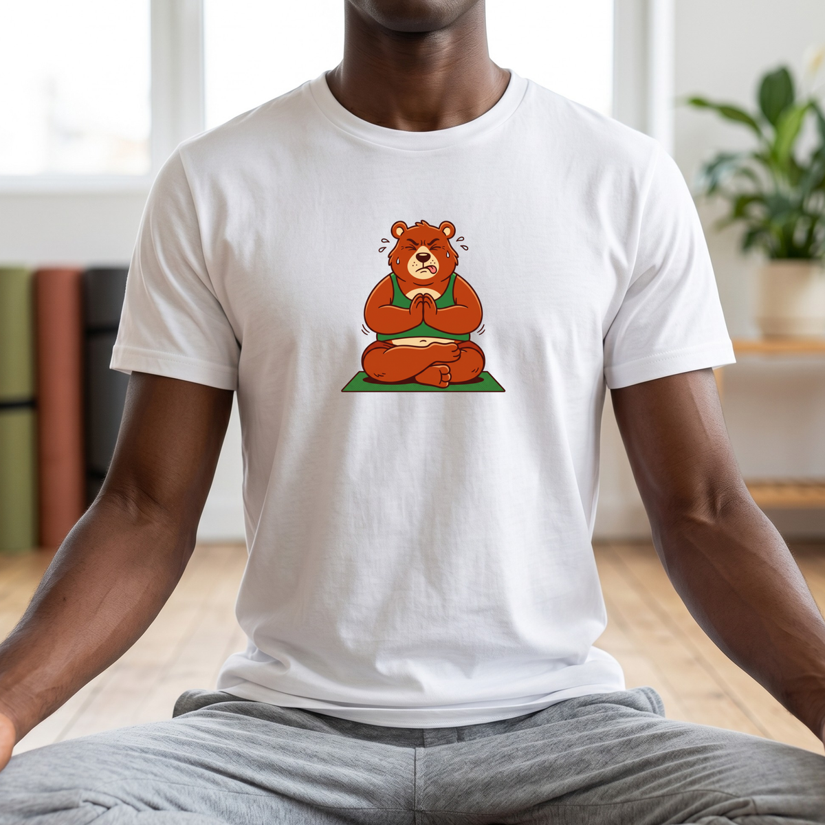 Trying My Best Yoga Bear T-Shirt