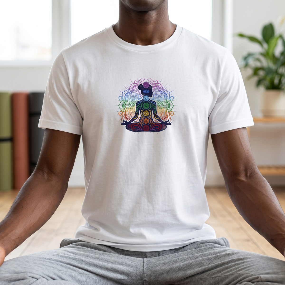 Vibrant Chakra Lotus Pose T-Shirt