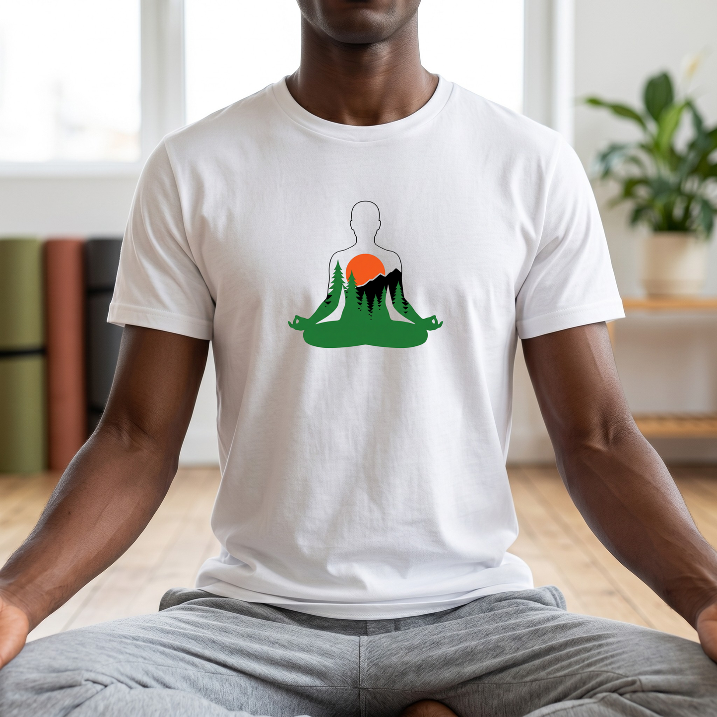 Forest and Mountains Lotus Pose T-Shirt