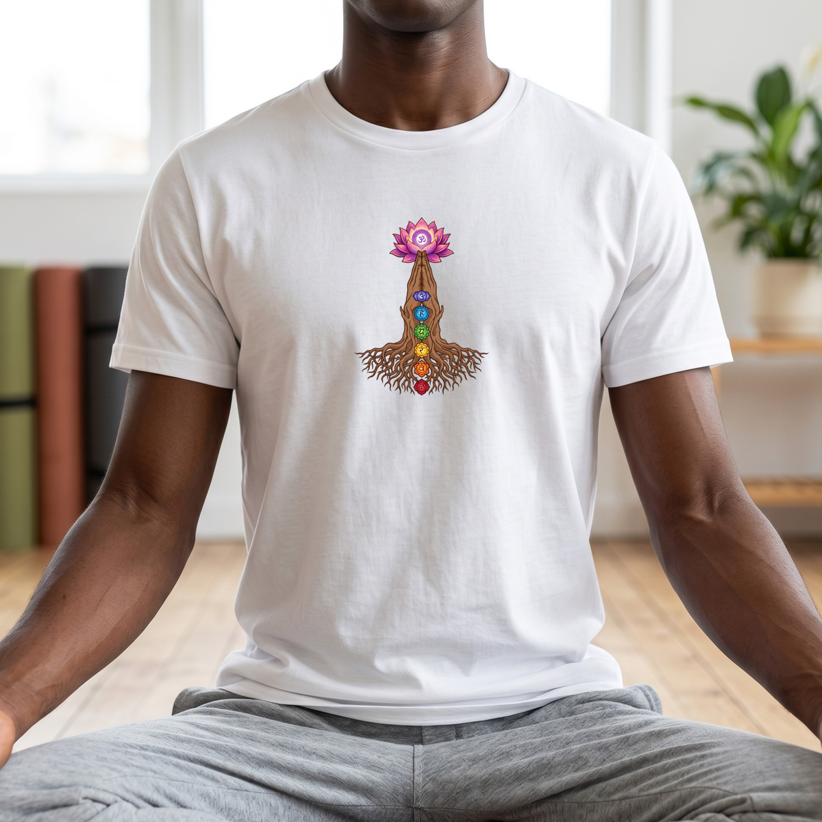 Rooted Chakras Lotus Hands T-Shirt