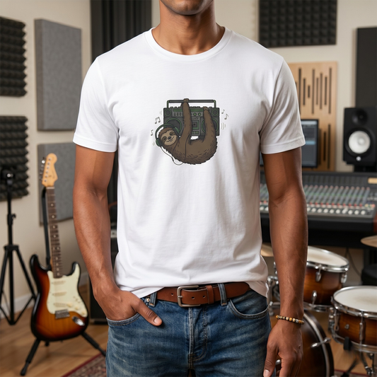 Retro Boombox Sloth T-Shirt