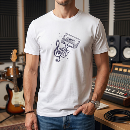 Drawn Music Note Cassette T-Shirt