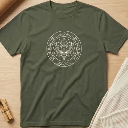 Chakras & Mountain Lotus Flower T-Shirt