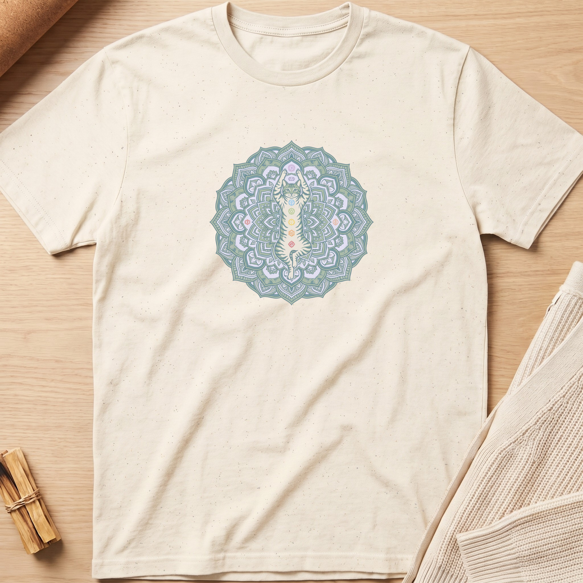 Chakra Cat Mandala T-Shirt