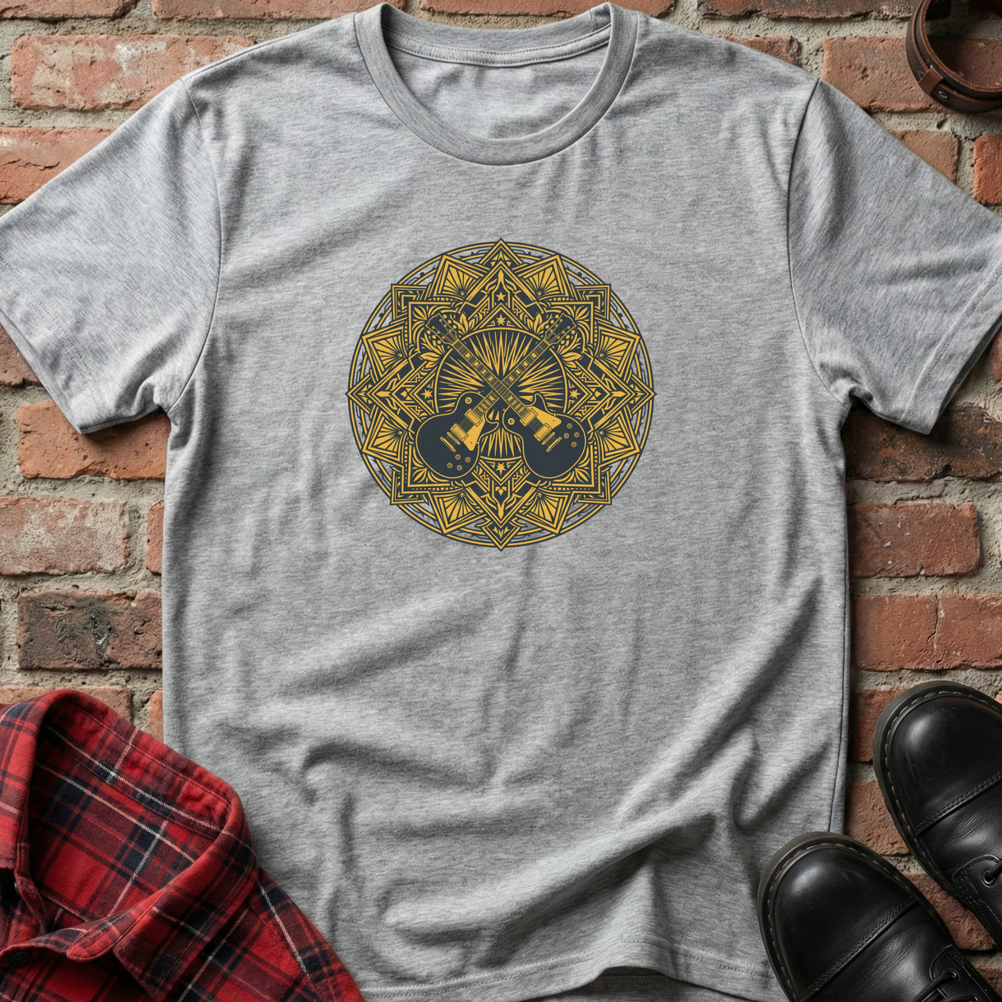 Electric Guitar Music Mandala T-Shirt