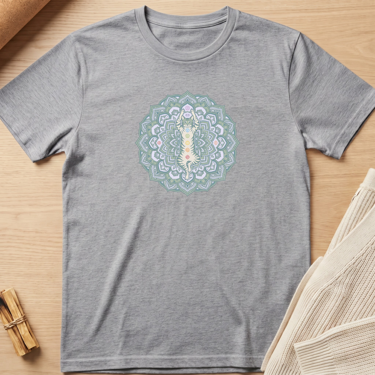Chakra Cat Mandala T-Shirt