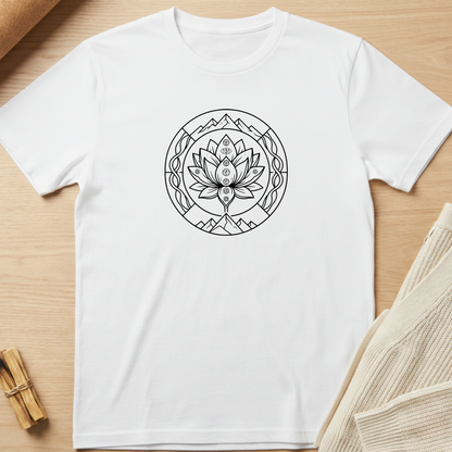 Chakras & Mountain Lotus Flower T-Shirt