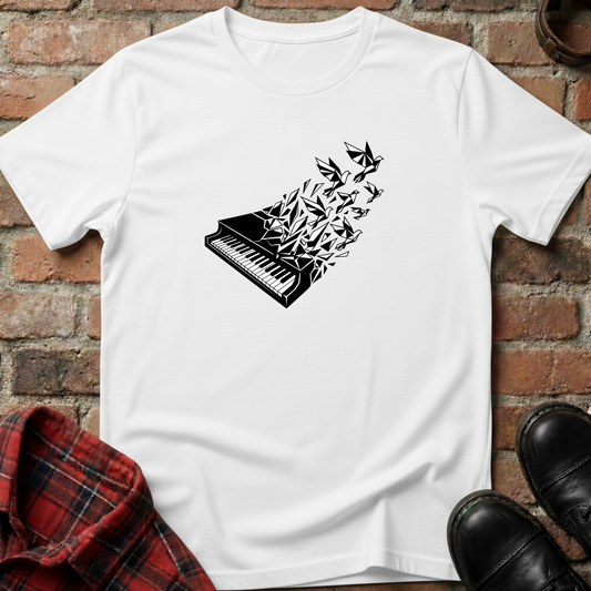 Geometric Piano Birds T-Shirt